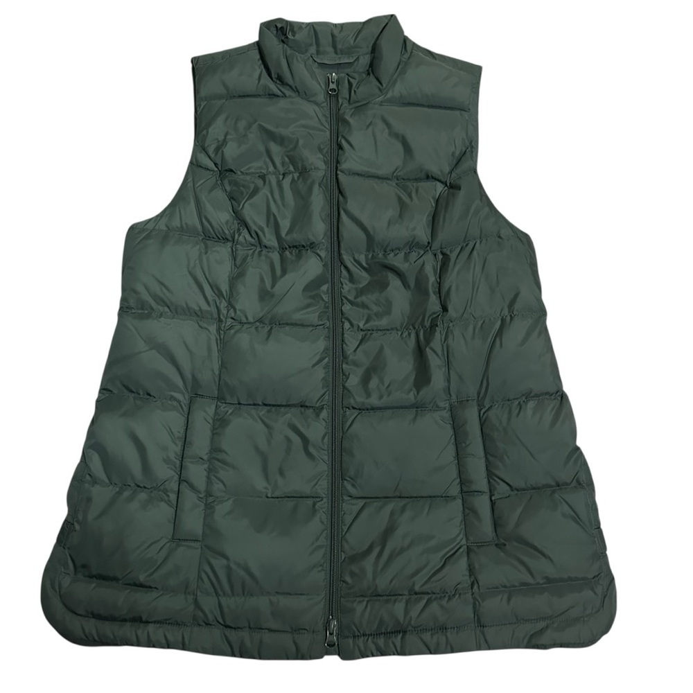 J.JILL/2 Way Zipper Quilted Puffer Vest/Hunter Green/Size: M-Petite - Picture 2 of 14